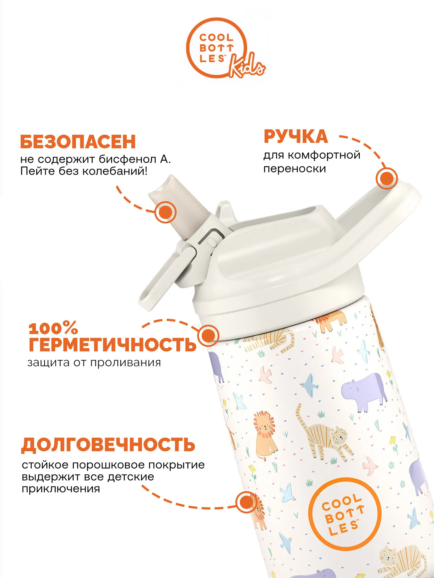 Термос-термобутылка Cool Bottles Kiddie Roar Time 350 мл