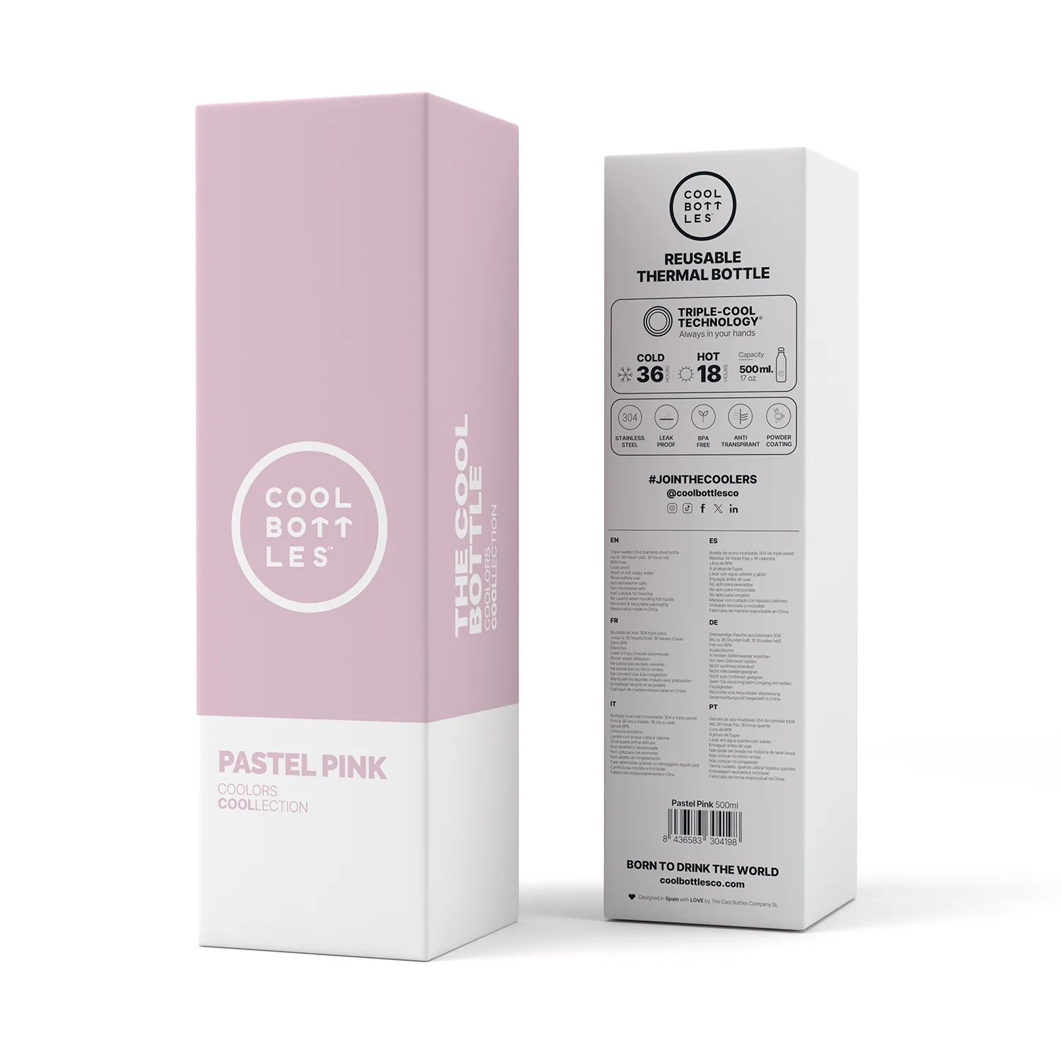 Термос-термобутылка Cool Bottles Pastel Pink 500 мл CB500PAP