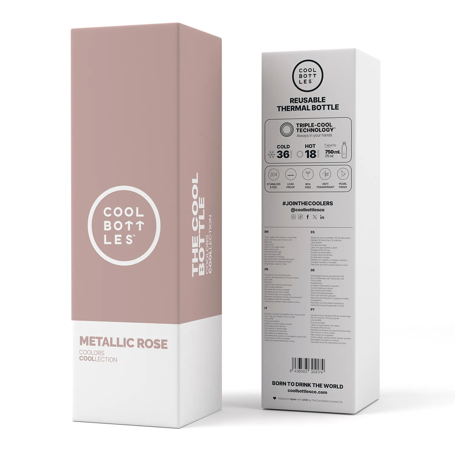 Термос–термобутылка Cool Bottles Metallic Rose 750 мл CB750MER