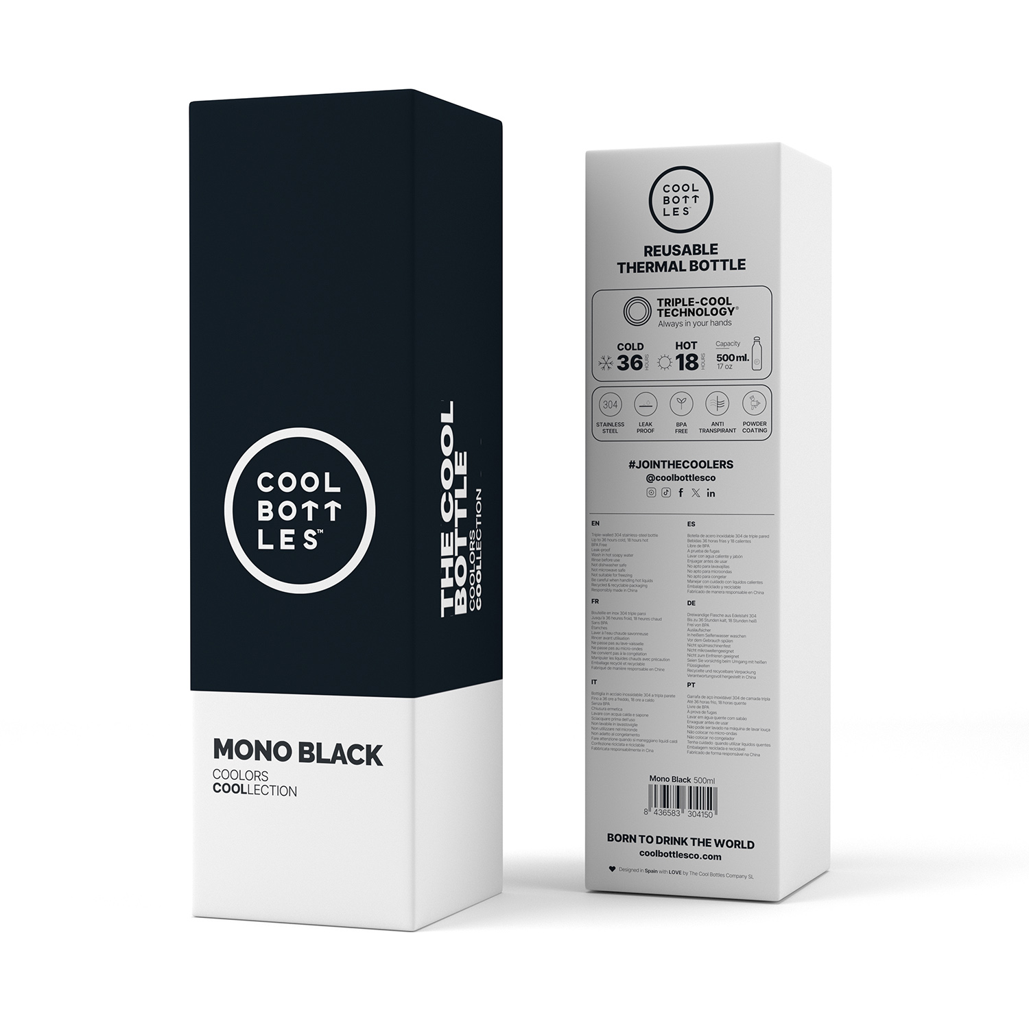 Термос-термобутылка Cool Bottles Mono Black 500 мл CB500MOB
