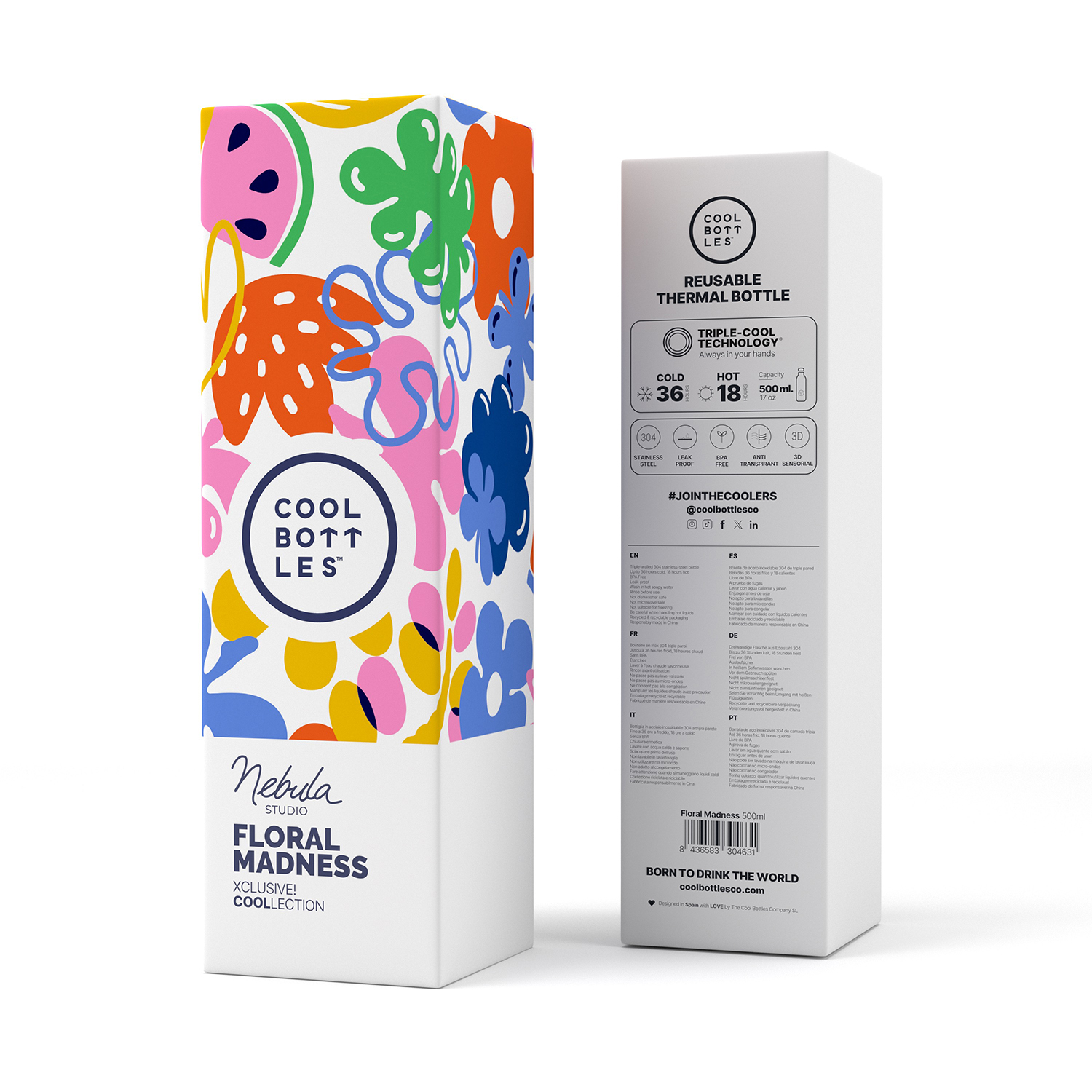 Термос-термобутылка Cool Bottles Nebula Studio Floral Madness 500 мл