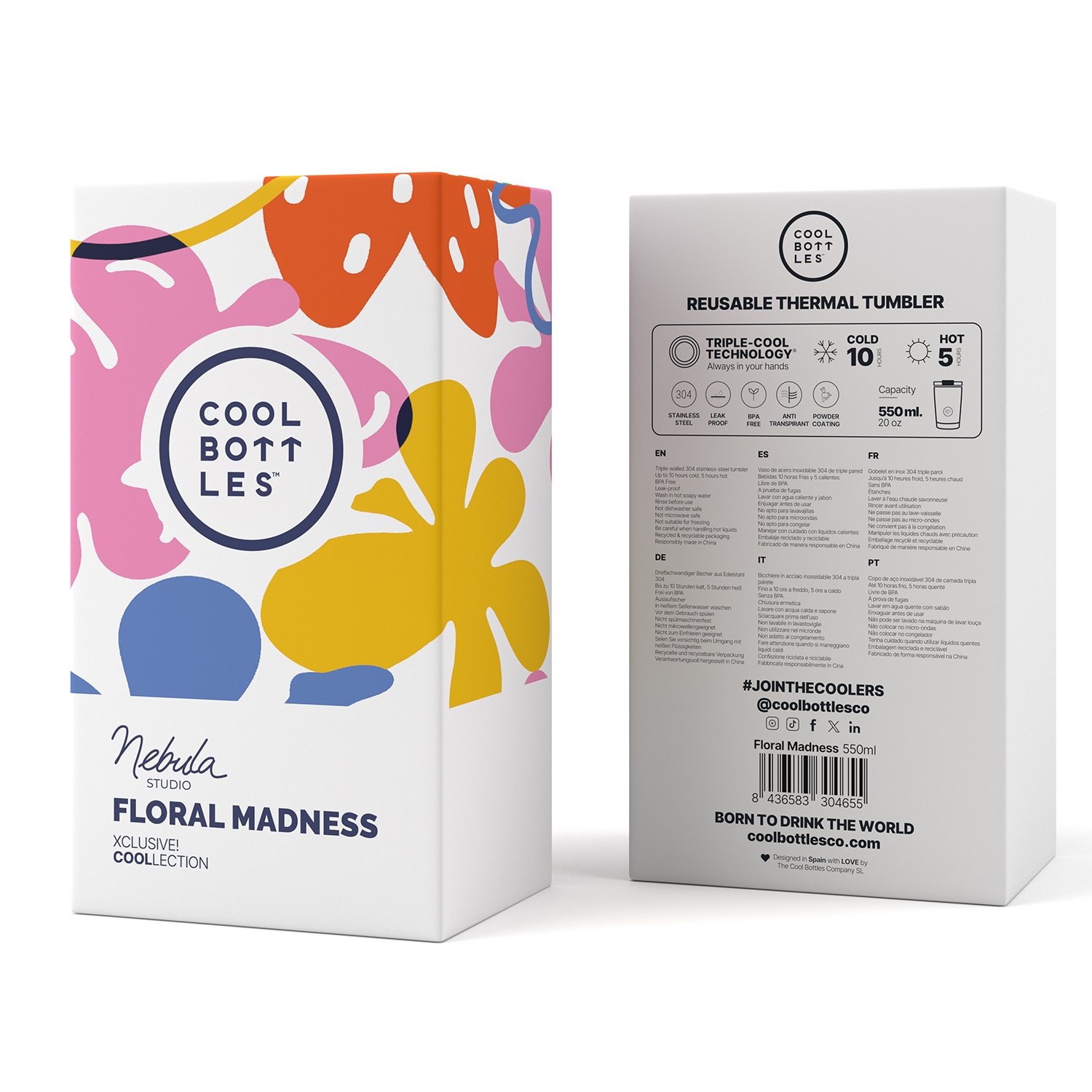 Термокружка Cool Bottles Tumbler Nebula Studio Floral Madness 550 мл CBT55FLM