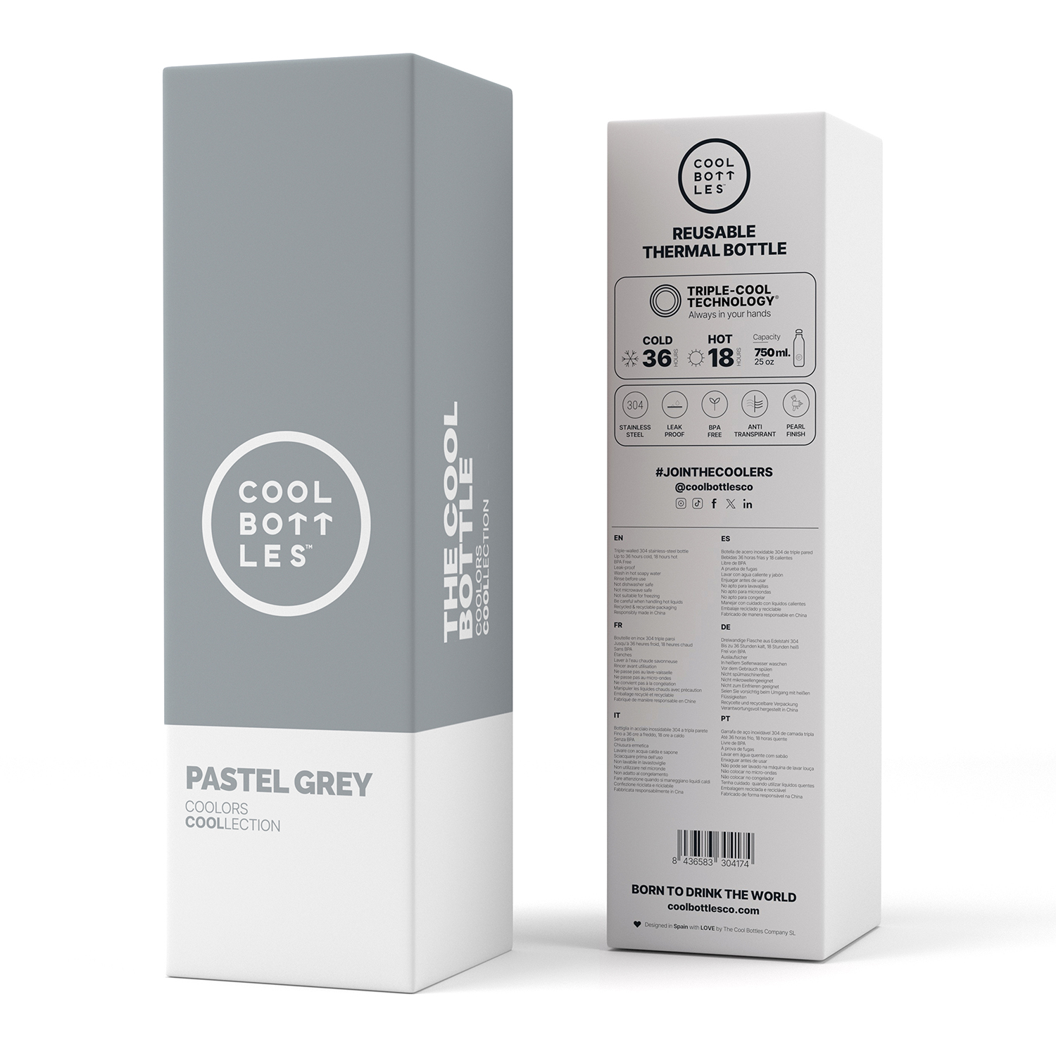 Термос–термобутылка Cool Bottles Pastel Grey 750 мл CB750PAY