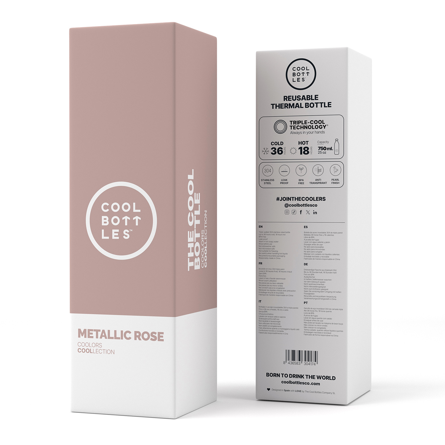 Термос–термобутылка Cool Bottles Metallic Rose 750 мл CB750MER