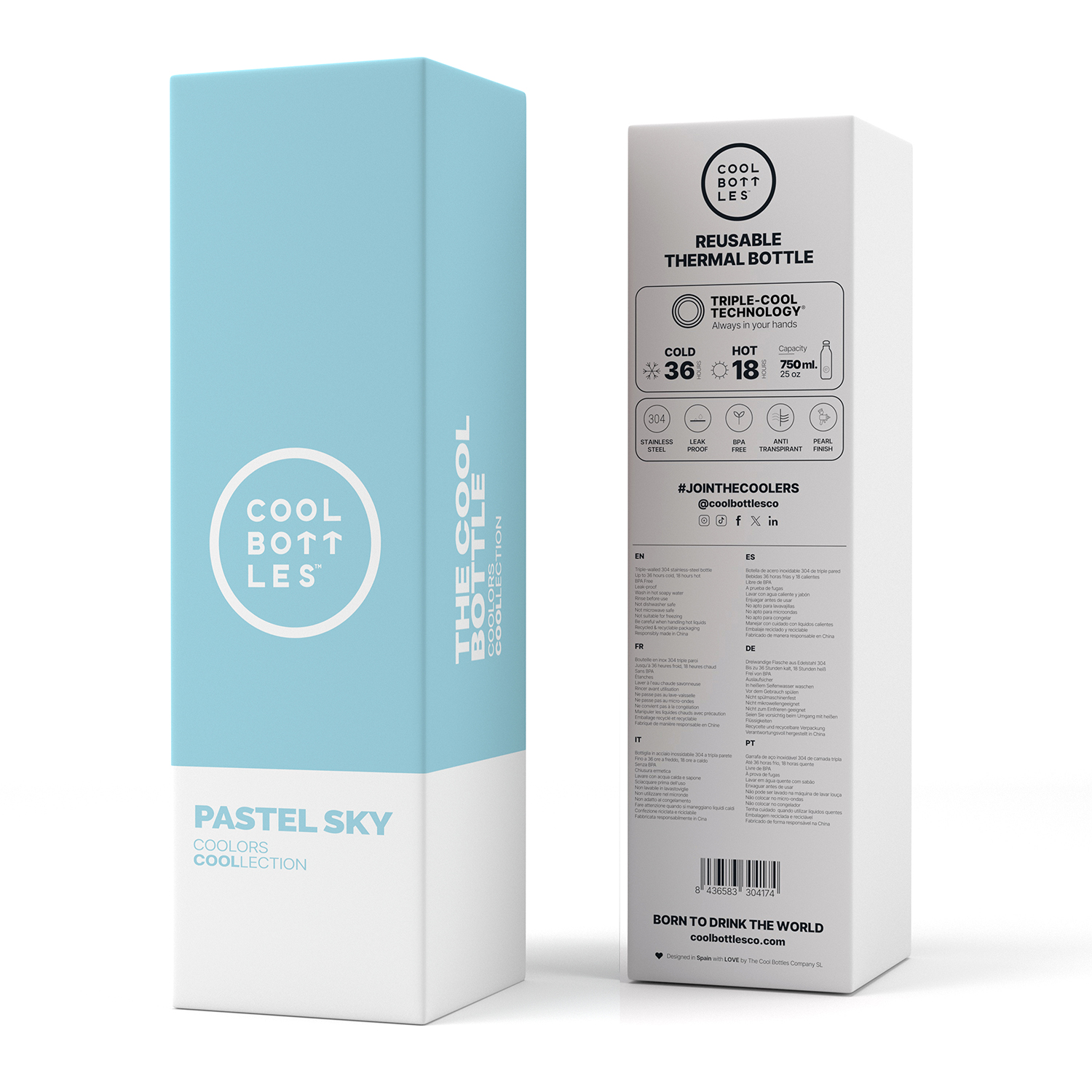 Термос–термобутылка Cool Bottles Pastel Sky 750 мл CB750PAS
