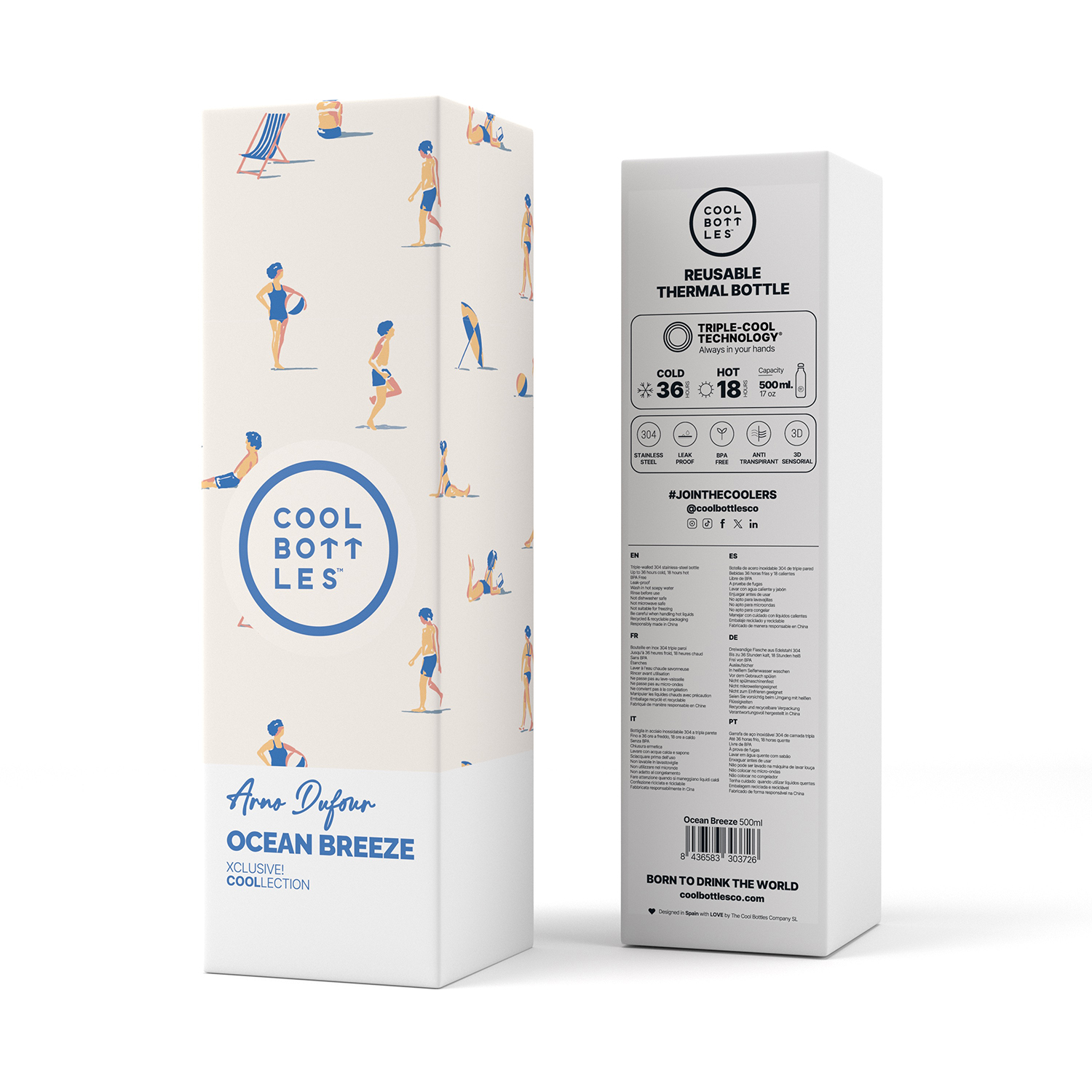 Термос-термобутылка Cool Bottles Arno Dufour Ocean Breeze 500 мл CBB50OBZ