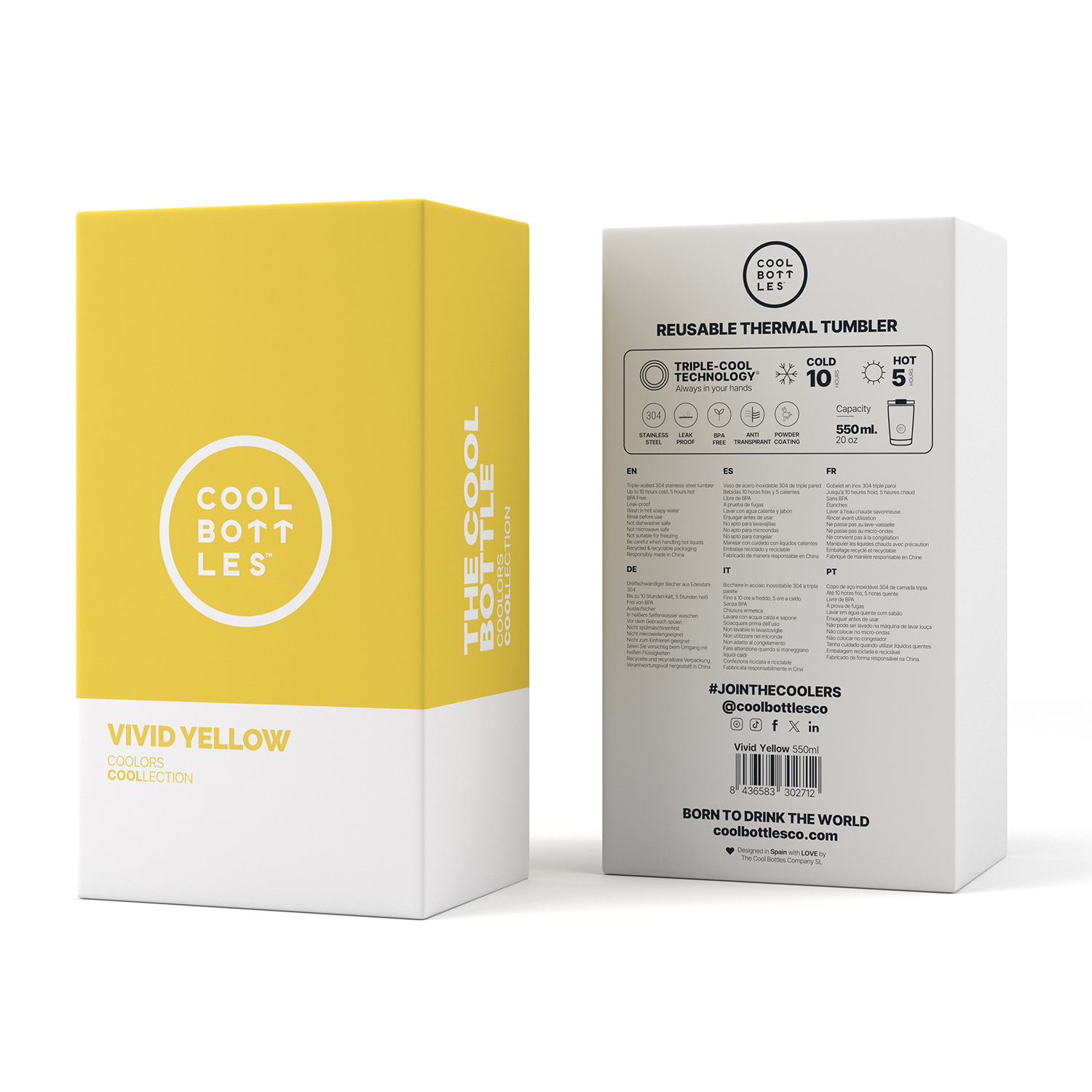 Термокружка Cool Bottles Tumbler Vivid Yellow 550 мл CBT55VIY